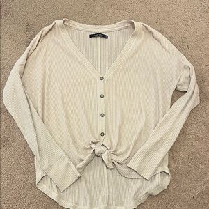 Abercrombie & Fitch Beige Button-Down Top